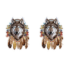 Load image into Gallery viewer, Special Shape DIY Diamond Painting Ornaments Wolf Head Full Drill Art Kit (#6)
