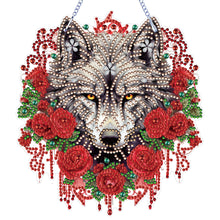 Load image into Gallery viewer, Special Shape DIY Diamond Painting Ornaments Wolf Head Full Drill Art Kit (#1)

