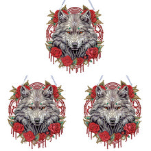 Load image into Gallery viewer, Special Shape DIY Diamond Painting Ornaments Wolf Head Full Drill Art Kit (#2)
