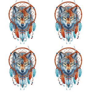 Special Shape DIY Diamond Painting Ornaments Wolf Head Full Drill Art Kit (#3)