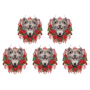 Special Shape DIY Diamond Painting Ornaments Wolf Head Full Drill Art Kit (#1)