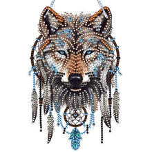 Load image into Gallery viewer, Special Shape DIY Diamond Painting Ornaments Wolf Head Full Drill Art Kit (#4)
