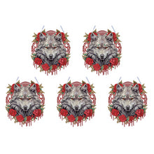 Load image into Gallery viewer, Special Shape DIY Diamond Painting Ornaments Wolf Head Full Drill Art Kit (#2)
