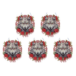 Special Shape DIY Diamond Painting Ornaments Wolf Head Full Drill Art Kit (#2)