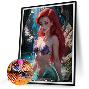 Mermaid Princess 40X50CM(Canvas) Full Round Drill Diamond Painting