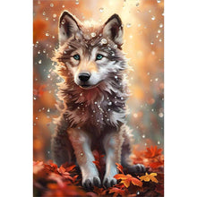 Load image into Gallery viewer, Wolf Under The Maple Leaves And Water Drops 40X60CM(Canvas) Full Round Drill Diamond Painting
