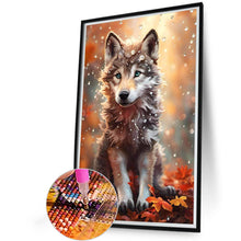 Load image into Gallery viewer, Wolf Under The Maple Leaves And Water Drops 40X60CM(Canvas) Full Round Drill Diamond Painting
