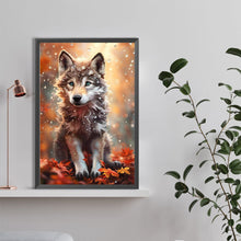 Load image into Gallery viewer, Wolf Under The Maple Leaves And Water Drops 40X60CM(Canvas) Full Round Drill Diamond Painting
