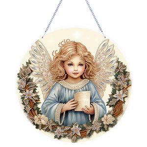 Angel Girl Single-Sided Diamond Painting Hanging Pendant for Home Wall Decor(#5)