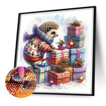 Load image into Gallery viewer, Christmas Gift Hedgehog 35X35CM(Canvas) Full AB Square Drill Diamond Painting
