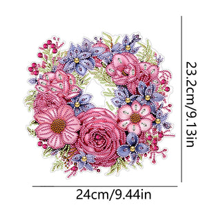 Christmas Flower Special Shaped+Round Diamond Painting Wall Decor Wreath (#1)