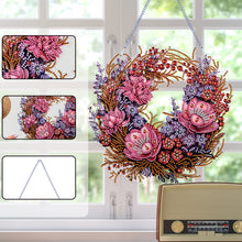 Load image into Gallery viewer, Christmas Flower Special Shaped+Round Diamond Painting Wall Decor Wreath (#2)
