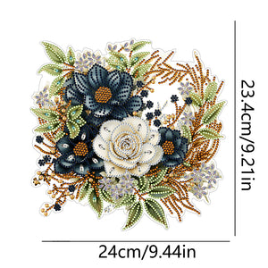 Christmas Flower Special Shaped+Round Diamond Painting Wall Decor Wreath (#3)