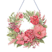 Load image into Gallery viewer, Christmas Flower Special Shaped+Round Diamond Painting Wall Decor Wreath (#4)
