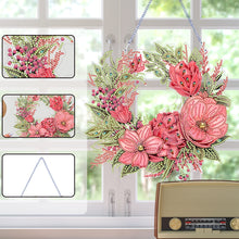 Load image into Gallery viewer, Christmas Flower Special Shaped+Round Diamond Painting Wall Decor Wreath (#4)
