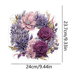 Christmas Flower Special Shaped+Round Diamond Painting Wall Decor Wreath (#5)