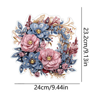 Christmas Flower Special Shaped+Round Diamond Painting Wall Decor Wreath (#6)