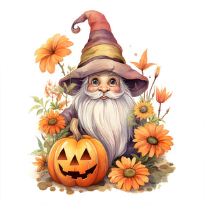 Pumpkin Gnome 40X40CM(Canvas) Full Round Drill Diamond Painting