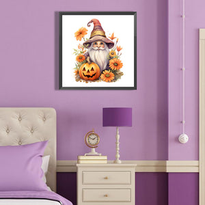 Pumpkin Gnome 40X40CM(Canvas) Full Round Drill Diamond Painting