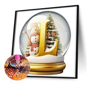 Snowman Letter L 50X50CM(Canvas) Full Round Drill Diamond Painting