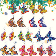 Load image into Gallery viewer, 10 Pairs Double Sided Diamond Painting Earring Making Kit (Colourful Butterfly)
