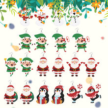 Load image into Gallery viewer, 10 Pairs Double Sided Diamond Painting DIY Earring Making Kit (Merry Christmas)
