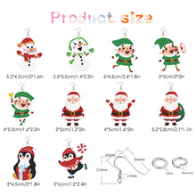 Load image into Gallery viewer, 10 Pairs Double Sided Diamond Painting DIY Earring Making Kit (Merry Christmas)
