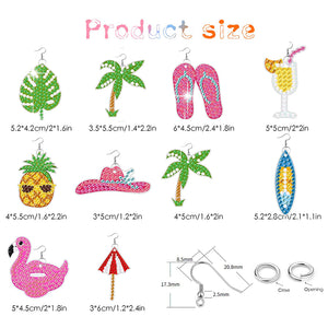 10 Pairs Double Sided Diamond Painting Earring Making Kit (Pineapple Holidays)