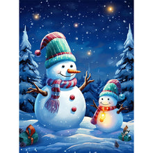 Load image into Gallery viewer, Snowman And Baby 30X40CM(Canvas) Full Round Drill Diamond Painting
