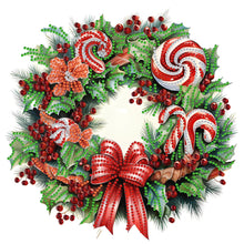 Load image into Gallery viewer, Christmas Wreath 30X30CM(Canvas) Partial Special Shaped Drill Diamond Painting
