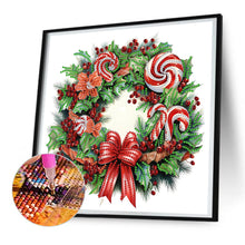 Load image into Gallery viewer, Christmas Wreath 30X30CM(Canvas) Partial Special Shaped Drill Diamond Painting
