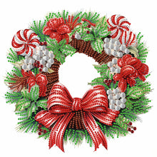 Load image into Gallery viewer, Christmas Wreath 30X30CM(Canvas) Partial Special Shaped Drill Diamond Painting
