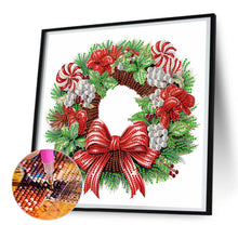 Load image into Gallery viewer, Christmas Wreath 30X30CM(Canvas) Partial Special Shaped Drill Diamond Painting
