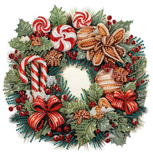 Load image into Gallery viewer, Christmas Wreath 30X30CM(Canvas) Partial Special Shaped Drill Diamond Painting
