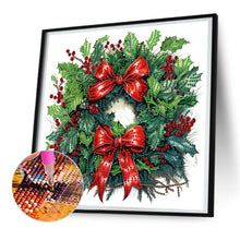 Load image into Gallery viewer, Christmas Wreath 30X30CM(Canvas) Partial Special Shaped Drill Diamond Painting
