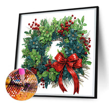 Load image into Gallery viewer, Christmas Wreath 30X30CM(Canvas) Partial Special Shaped Drill Diamond Painting
