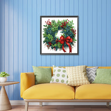 Load image into Gallery viewer, Christmas Wreath 30X30CM(Canvas) Partial Special Shaped Drill Diamond Painting
