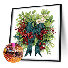 Load image into Gallery viewer, Christmas Wreath 30X30CM(Canvas) Partial Special Shaped Drill Diamond Painting
