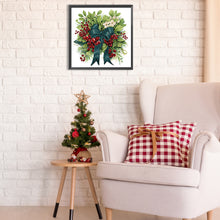 Load image into Gallery viewer, Christmas Wreath 30X30CM(Canvas) Partial Special Shaped Drill Diamond Painting
