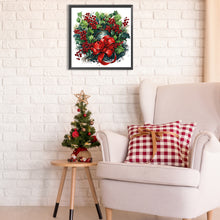 Load image into Gallery viewer, Christmas Wreath 30X30CM(Canvas) Partial Special Shaped Drill Diamond Painting
