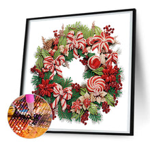 Load image into Gallery viewer, Christmas Wreath 30X30CM(Canvas) Partial Special Shaped Drill Diamond Painting
