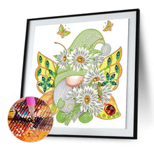 Load image into Gallery viewer, Garden Butterfly Gnome 30X30CM(Canvas) Partial Special Shaped Drill Diamond Painting
