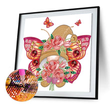 Load image into Gallery viewer, Garden Butterfly Gnome 30X30CM(Canvas) Partial Special Shaped Drill Diamond Painting
