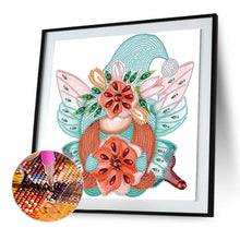 Load image into Gallery viewer, Garden Butterfly Gnome 30X30CM(Canvas) Partial Special Shaped Drill Diamond Painting
