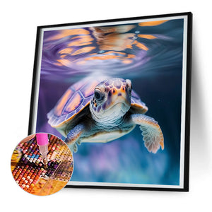 Sea Turtle In Ocean 30*30CM(Canvas) Full Round Drill Diamond Painting