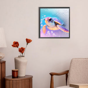 Sea Turtle In Ocean 30*30CM(Canvas) Full Round Drill Diamond Painting