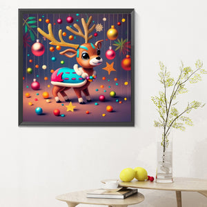 Christmas Reindeer 30X30CM(Canvas) Full Round Drill Diamond Painting