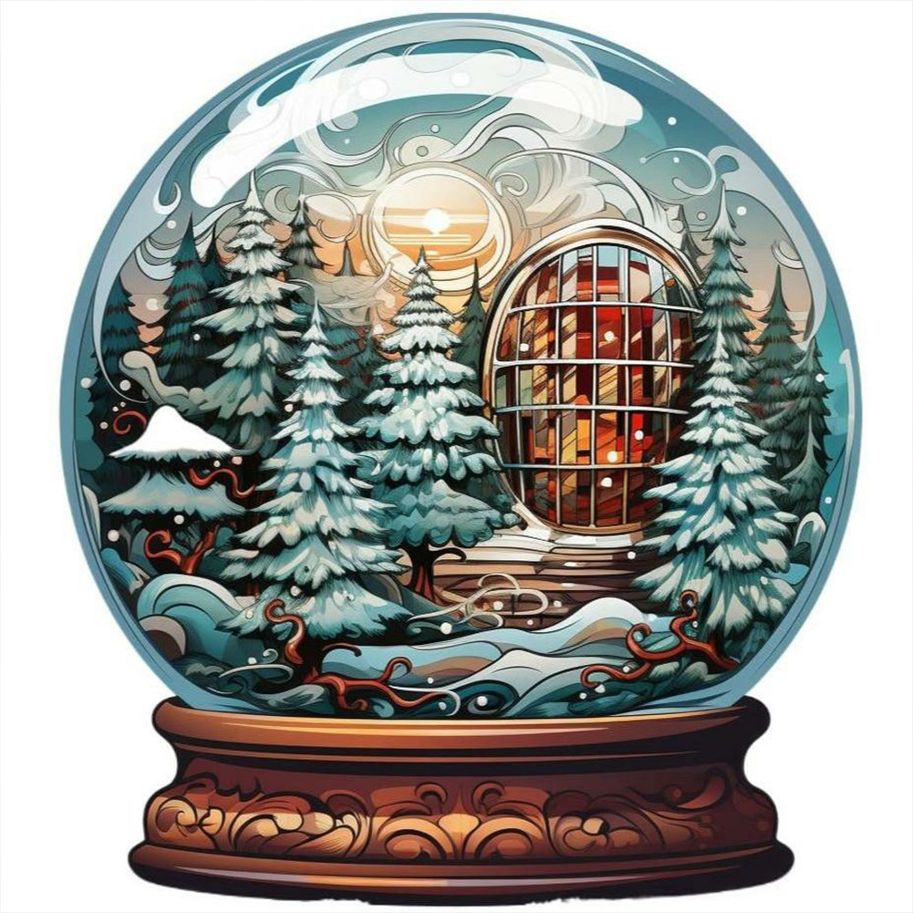 Christmas Crystal Ball 30X30CM(Canvas) Full Round Drill Diamond Painting