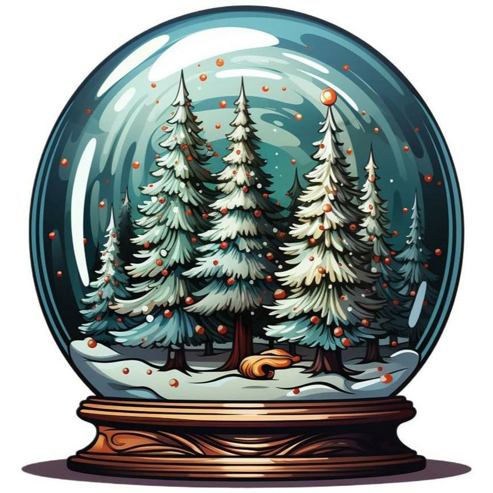 Christmas Crystal Ball 30X30CM(Canvas) Full Round Drill Diamond Painting