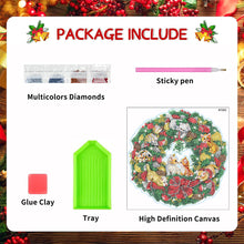 Load image into Gallery viewer, Diamond Painting Sticker Gem DIY Craft Kit for Kid Gift (Christmas Wreath #7)
